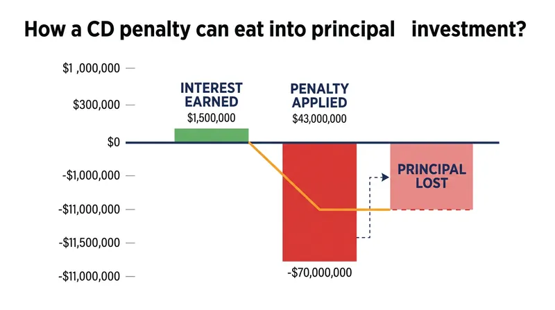 When a penalty exceeds the interest earned, the difference is deducted directly from the initial deposit.