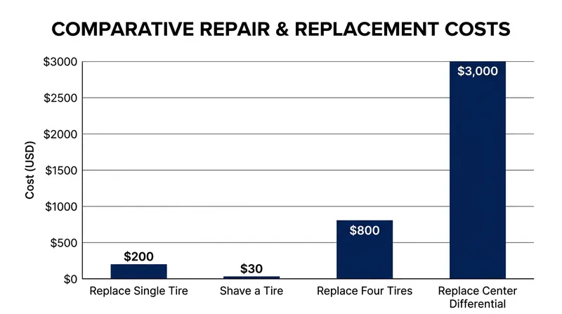 The financial penalty for ignoring tire tolerances far exceeds the cost of replacing all four tires.