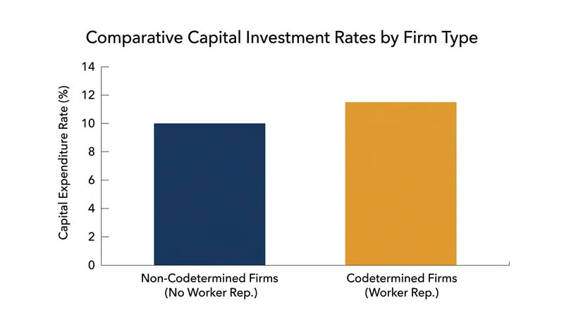 Firms with labor representation on the board consistently maintain or increase their physical capital investments.