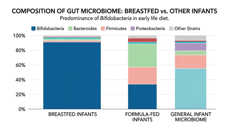 Bifidobacteria dominate the infant gut by exclusively feeding on human milk oligosaccharides.
