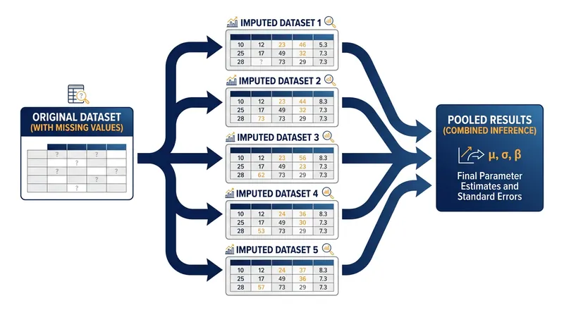 Multiple imputation preserves the natural variance of missing data by generating several plausible datasets.