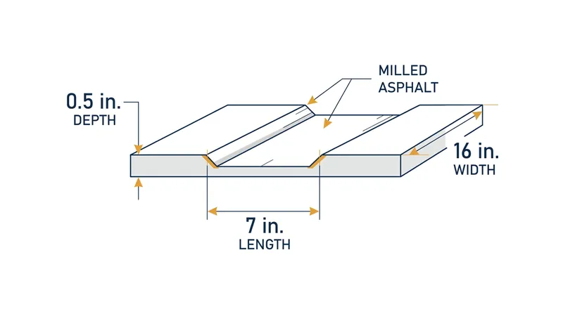 Highway engineers mill grooves to a precise half-inch depth to maximize vibration without destabilizing motorcycles.