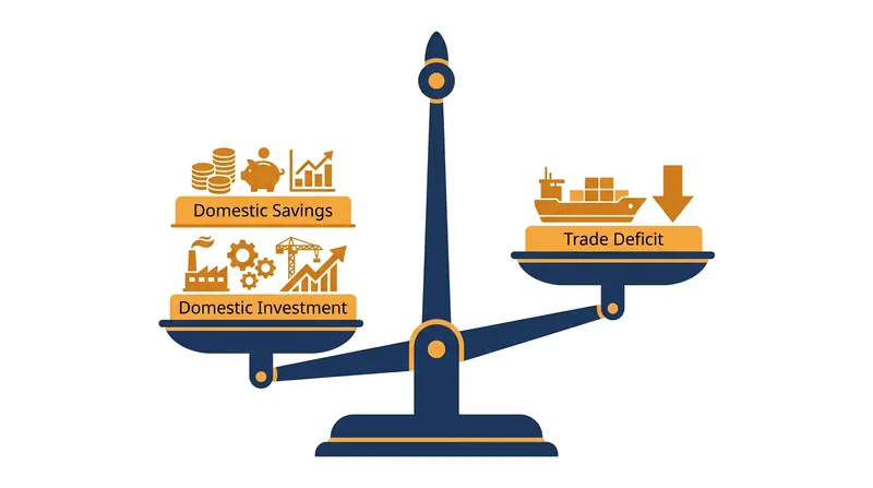 A trade deficit is fundamentally driven by the gap between a nation's total savings and its domestic investment.
