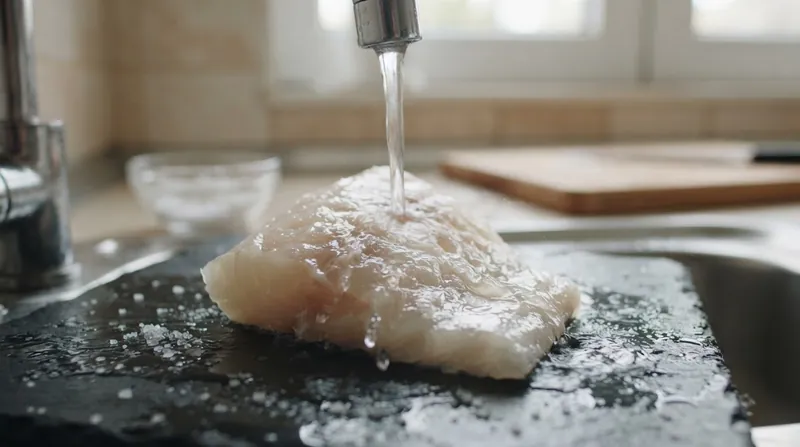 Illustration: Rinsing the fillet halts the osmotic drain and prevents the internal salinity from reaching destructive levels.