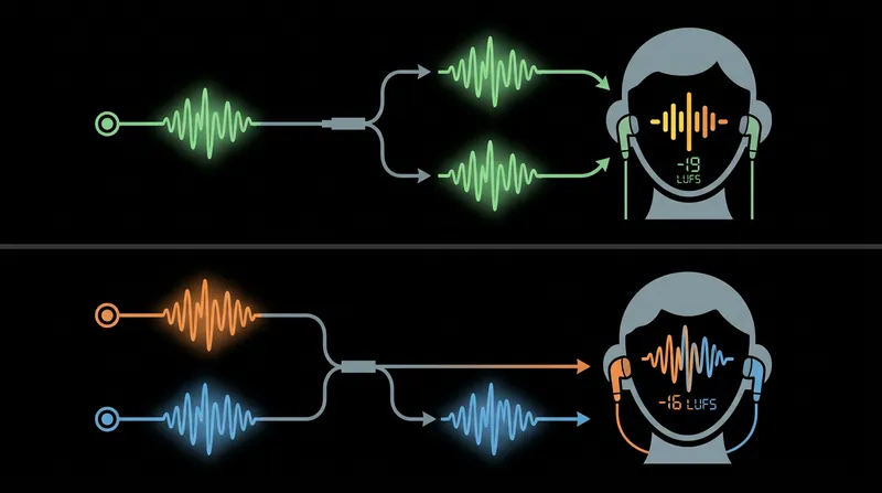 Exporting a podcast in mono requires a -19 LUFS target to account for the acoustic doubling effect in the listener's ears.