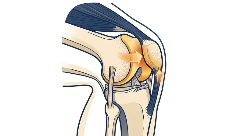 During a flat-footed squat, peak compressive forces often concentrate on the vulnerable inferior pole of the patella.