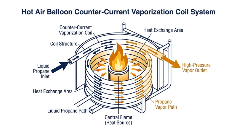 Liquid propane must be converted to high-pressure vapor before combustion to generate sufficient thrust.