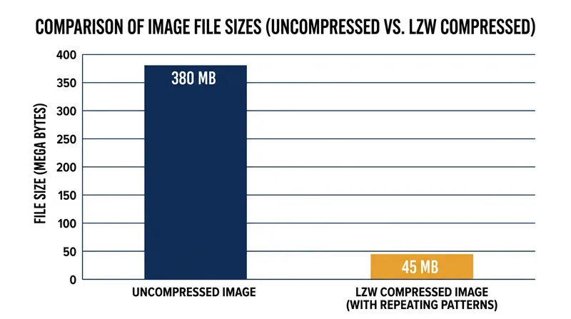 LZW compression excels at shrinking images with large areas of solid color.