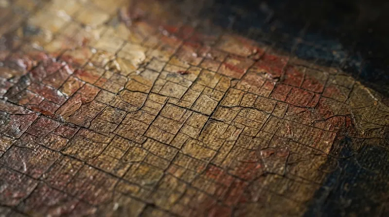 Illustration: Different regional painting techniques produced distinct, recognizable patterns of craquelure.