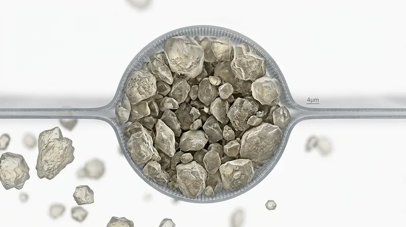 Suspensions containing solid drug particles can agglomerate and block the 4-micrometer pores of the mesh.