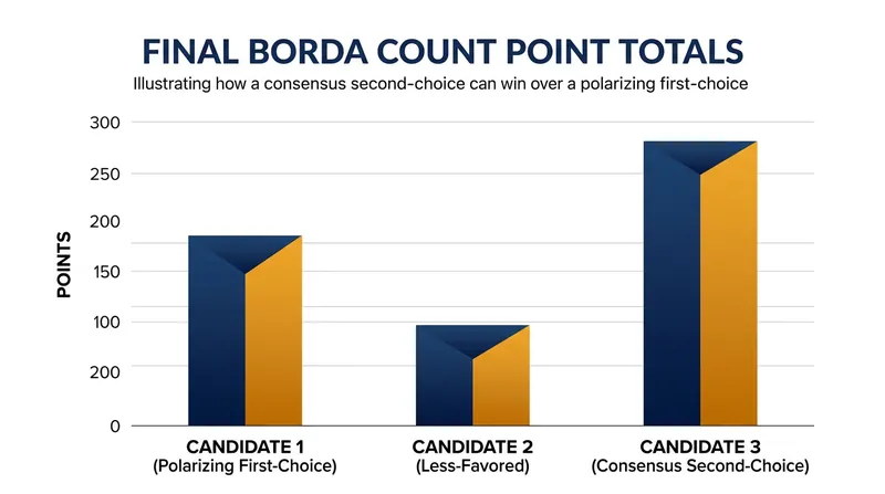 A broadly acceptable compromise candidate can accumulate enough points to defeat a polarizing frontrunner.