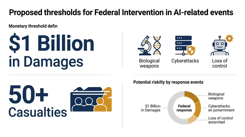 The draft legislation sets specific damage and casualty thresholds that must be met before the government can block an AI model.