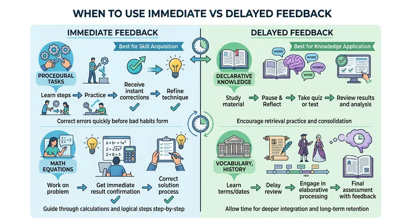 The optimal timing for feedback depends heavily on the nature of the task being learned.