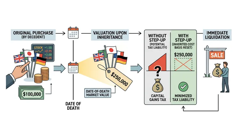 The step-up in cost basis applies equally to both cash liquidations and in-kind transfers.