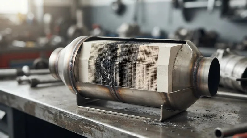 Illustration: When exhaust temperatures remain too low, accumulated soot completely blocks the filter channels.
