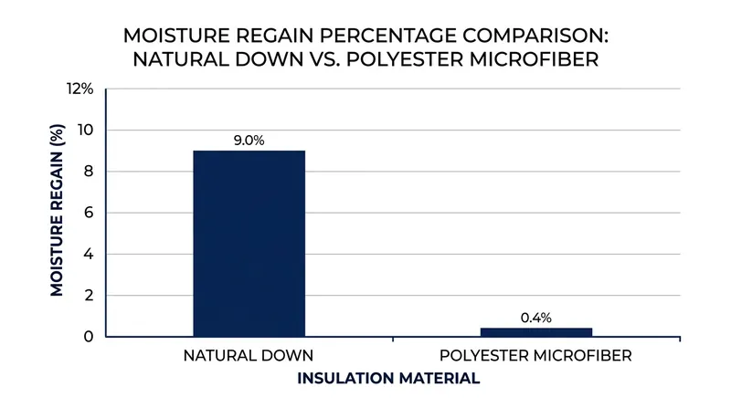 Polyester absorbs less than one percent of its weight in moisture, severely limiting its ability to buffer humidity.