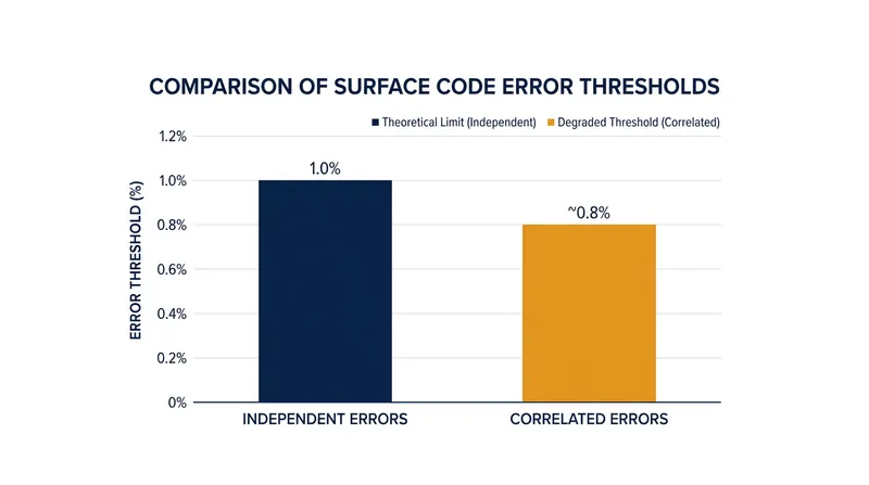Correlated noise significantly lowers the practical error threshold of surface codes.