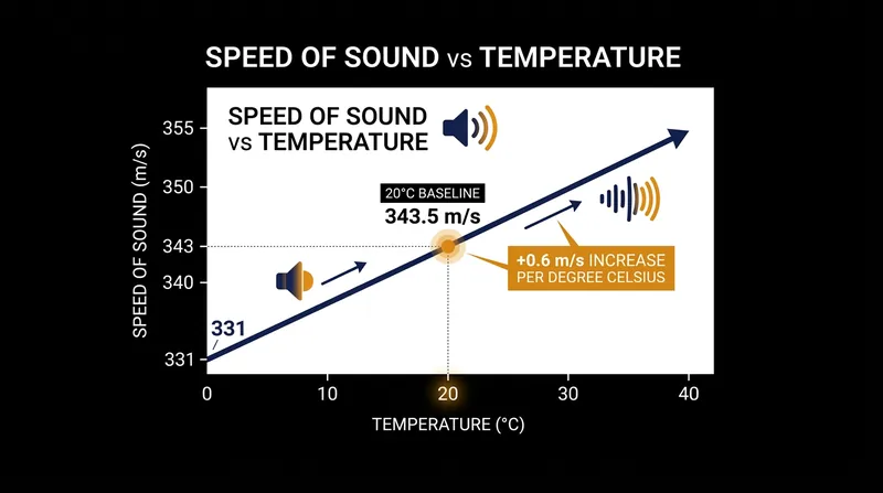 Sound waves travel faster as air temperature rises, directly increasing the pitch of wind instruments.