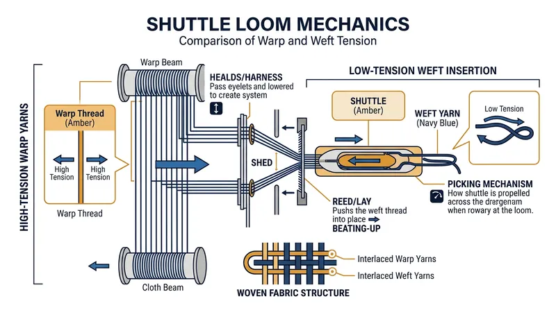 Warp yarns are held under immense physical strain during the weaving process.