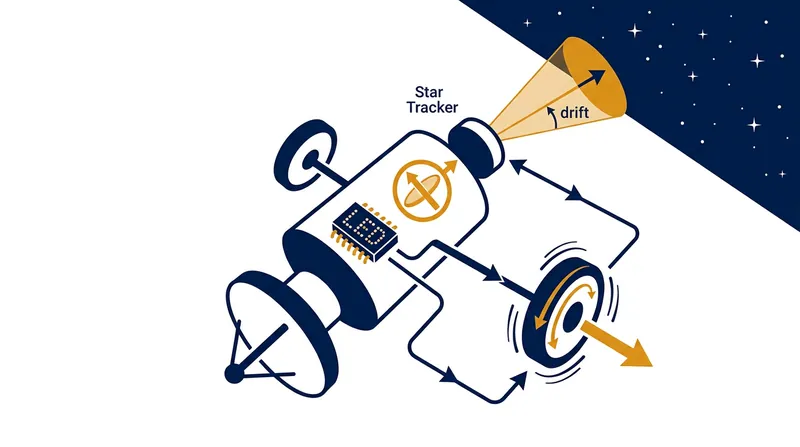 Reaction wheels absorb the angular momentum generated by external disturbances.