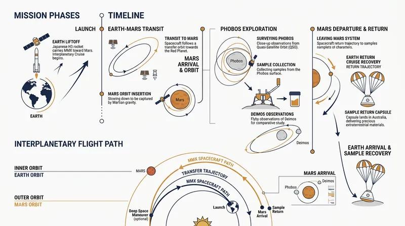 The MMX spacecraft will spend three years observing the Martian moons before returning to Earth in 2031.