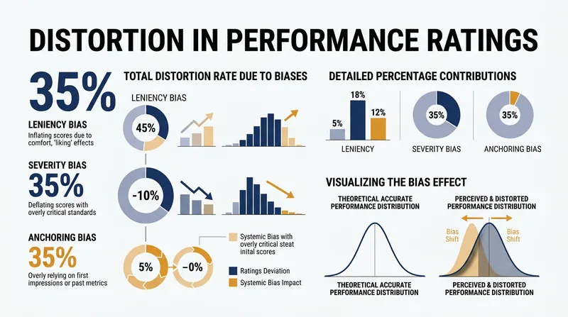 Cognitive biases distort more than one in three performance ratings in large organizations.