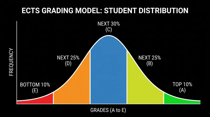 The European Credit Transfer System historically defined grades purely by cohort percentile.