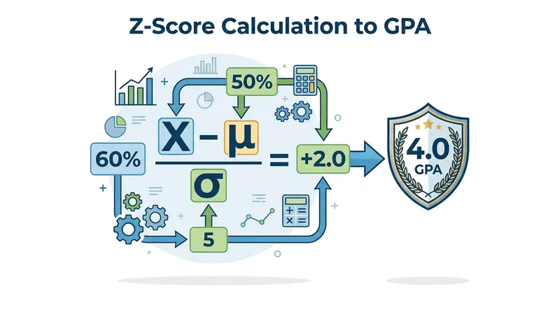 Evaluators use standard deviations to determine how far above the average a student performed.