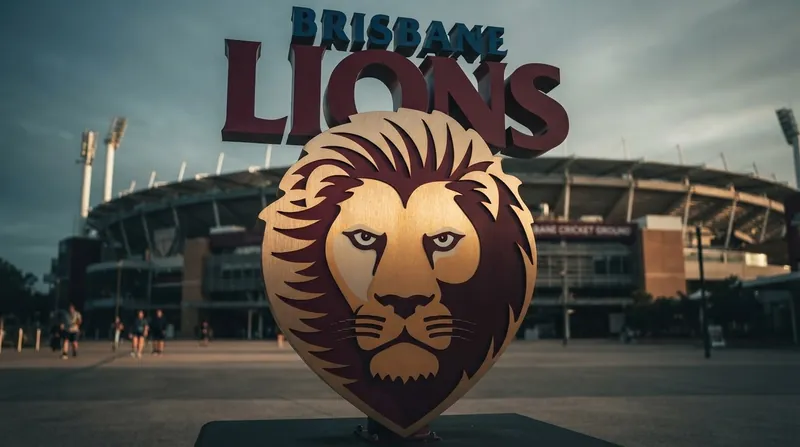 AFLW match action showing a Brisbane Lions player kicking the football while a Port Adelaide player defends.