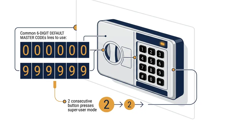 The standard factory default codes and sequences that bypass guest PINs.