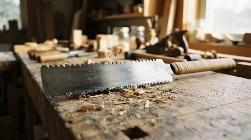 Illustration: The Japanese Ryoba saw solves the geometry problem by incorporating dedicated rip and cross-cut edges on a single blade.