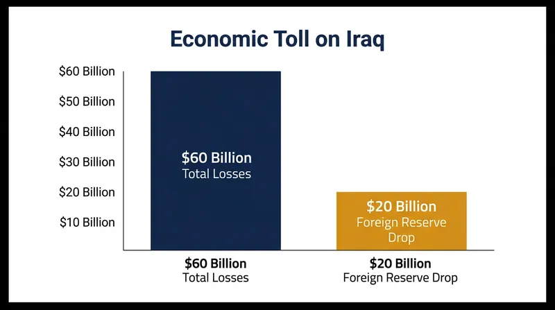 Iraq has suffered an estimated $60 billion in economic losses due to the blockade.