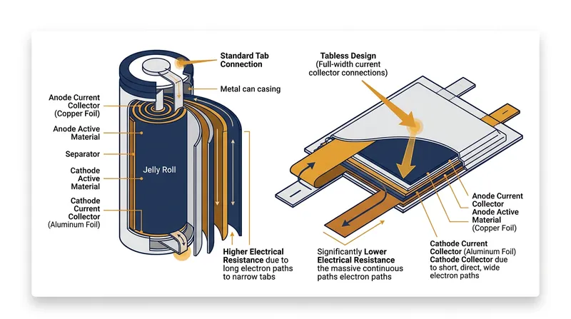 Emerging pouch cell designs eliminate the internal resistance bottlenecks found in traditional cylindrical batteries.