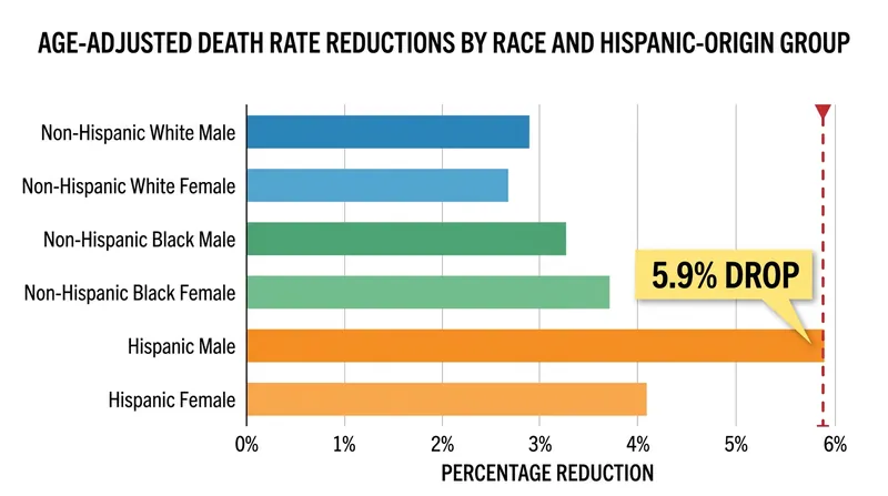 Mortality rates declined across every major racial and ethnic demographic in 2024.