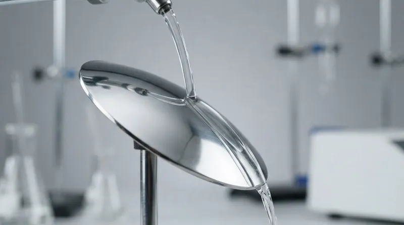 Illustration: Water wrapping around a spoon in open air is primarily driven by surface tension, not the entrainment starvation that defines the true Coandă effect.