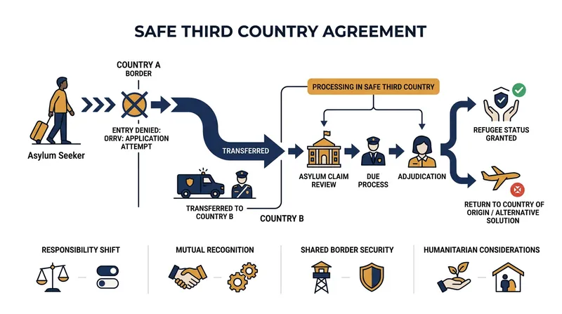 How STCAs shift the venue of asylum adjudication without formally denying the right to claim protection.