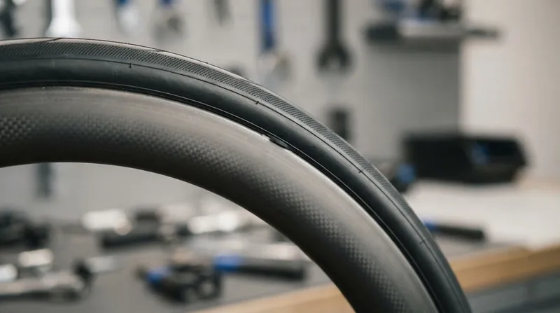 Illustration: Without a mechanical hook, the tire bead locks into place through pure friction and tension against the vertical rim wall.