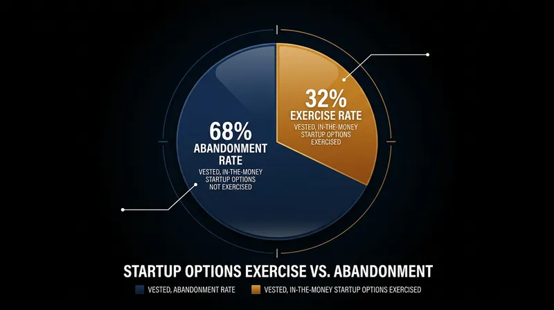 More than two-thirds of profitable, vested startup options are abandoned by departing employees who cannot afford the upfront costs.