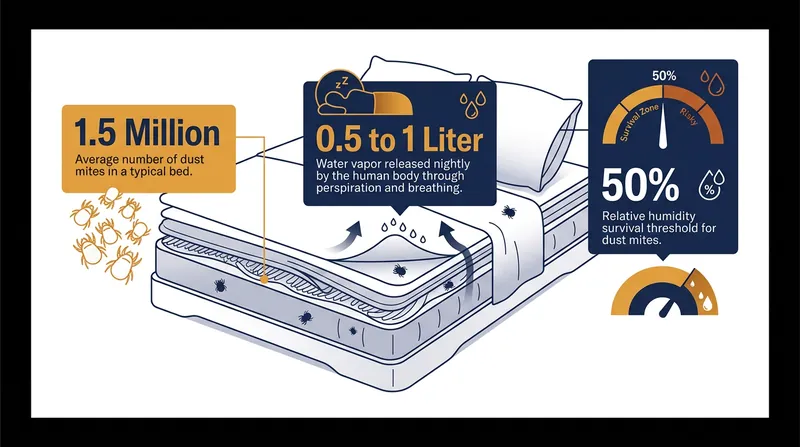 The numbers behind the microscopic ecosystem living inside the average mattress.