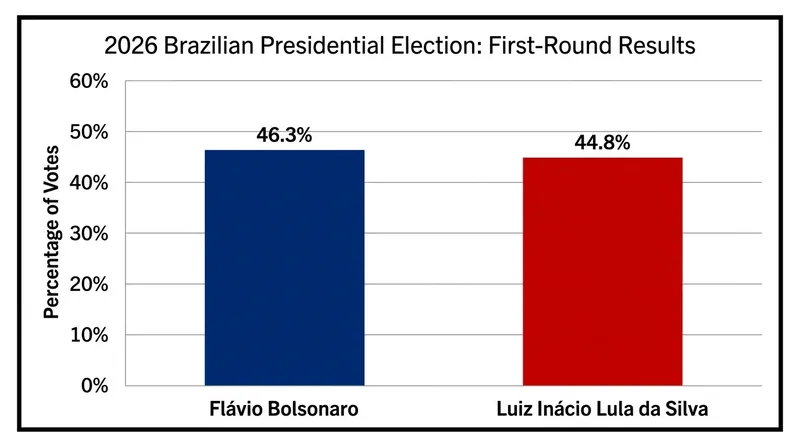 Flávio Bolsonaro secured a narrow lead in the October 4 first round, forcing the incumbent into a runoff.