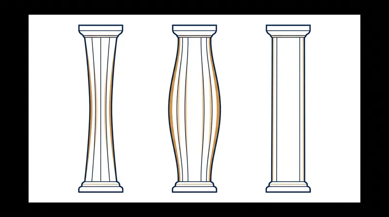 How entasis works: a physical outward bulge cancels out the human eye's tendency to see straight columns as pinched.