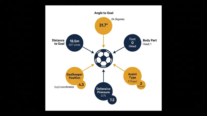 Modern models overlay contextual variables like defensive pressure and goalkeeper positioning on top of the geometric baseline.