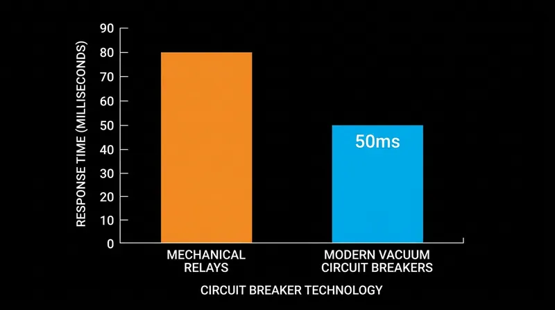 Modern vacuum circuit breakers extinguish traction current in less than 50 milliseconds.