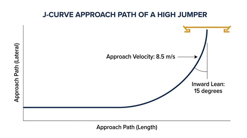The J-curve approach generates the centripetal force required to convert horizontal speed into vertical lift.