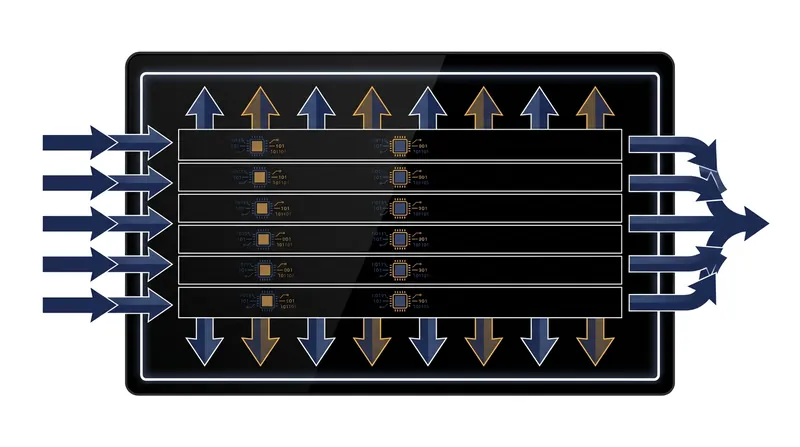 By dividing the image into independent horizontal slices, the monitor's controller can decompress the frame in parallel.
