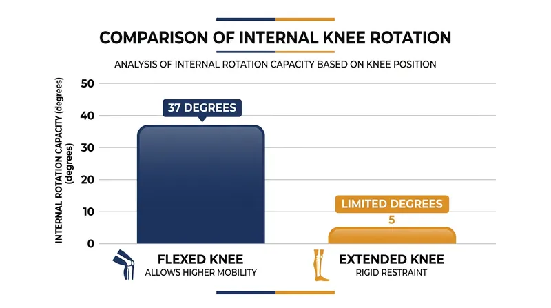 A flexed knee possesses roughly 37 degrees of natural internal rotation, transferring torque to the collateral ligaments once exhausted.