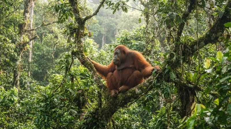 Illustration: Rehabilitated orangutans are being released into protected reserves that have escaped the seasonal blazes.