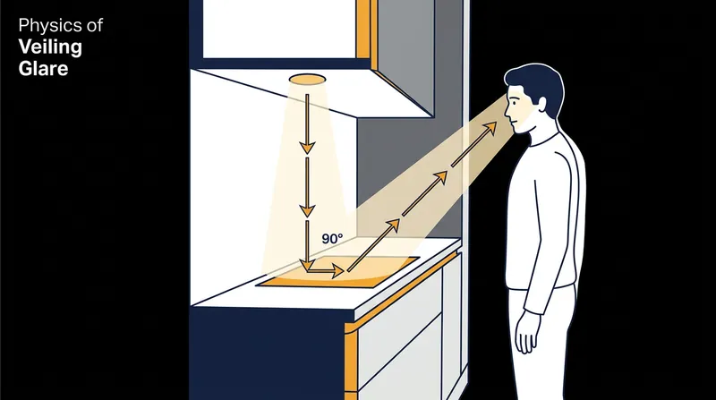 When the angle of incidence is 90 degrees, the light reflects directly back into the user's eyes.