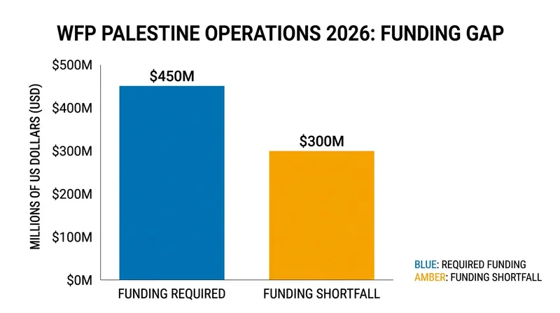 The WFP states it urgently requires $450 million to maintain critical operations across Gaza and the West Bank over the next six months.