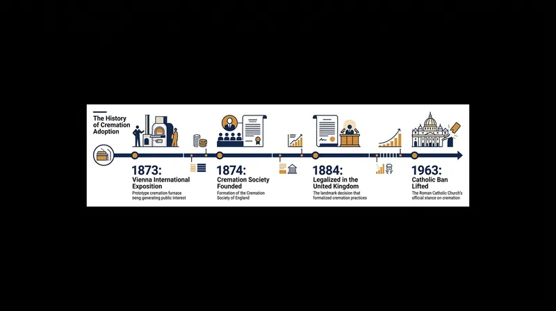 Key milestones in the adoption of modern cremation.